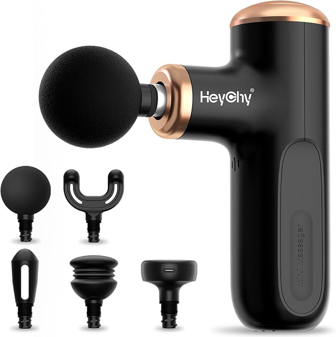 A1 Super Mini Massage Gun, Percussion Deep Tissues Muscle Massager (Heat-Black)