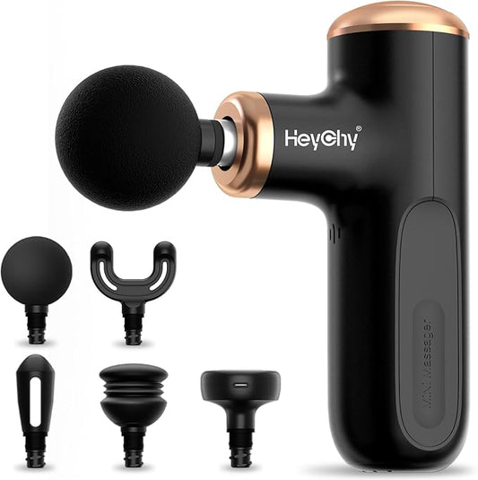 A1 Super Mini Massage Gun, Percussion Deep Tissues Muscle Massager (Heat-Black)