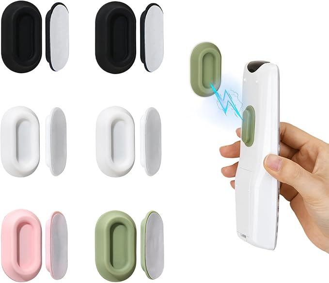 Magnetic Remote Control Holder Wall Mount - 6 Pcs No Drill Self-Adhesive Organizer for Air Conditioner & TV Remotes, Storage Caddy for Televisions Backside - White&Black&Pink&Green