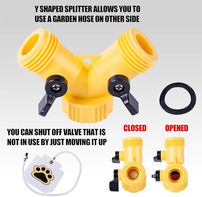 BACOENG Outdoor Dog Pet Water Sprinkler Easy Activated Dog Water Fountain Toy with Molar Rope, Upgrade Premier Valve Set (We Copper VS Others Plastic)