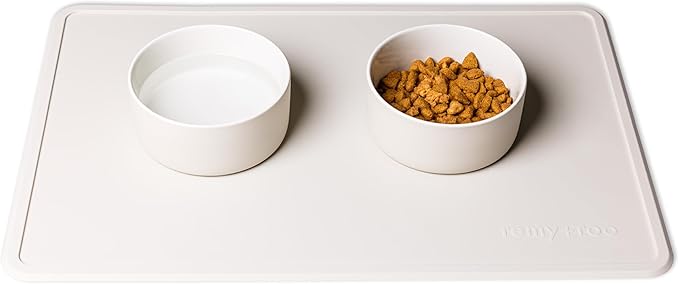 Remy+Roo Stone Silicone Dog Food Mat for Pet Bowl | 100% Waterproof | Non-Slip | Dishwasher Safe