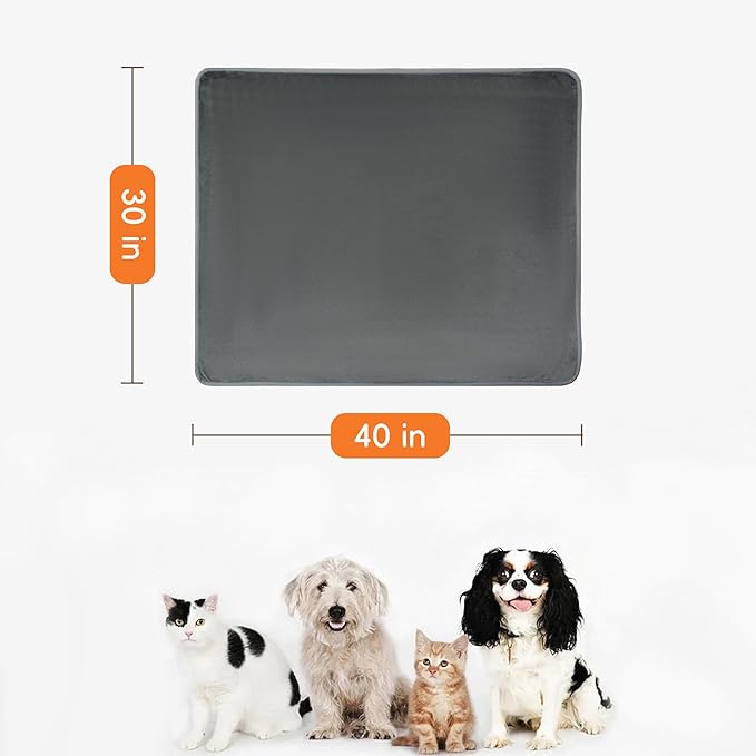 CAPT.SNOOZE Waterproof Dog Blankets Dark Grey, 30"x40" Cat Blanket for Indoor Cats, Soft Fluffy Sofa Car Bed Protector, Reversible Leakproof Flannel Puppy Blanket for Small Medium Dogs