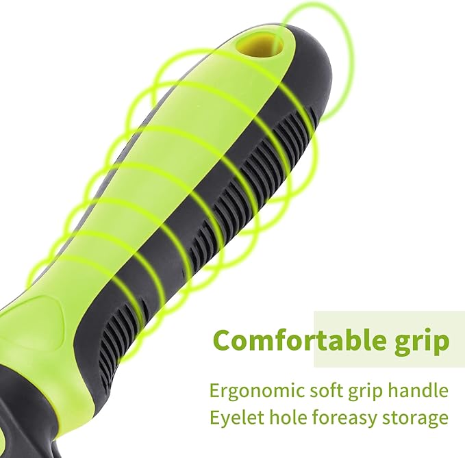 XLCL pet Pet Grooming Tool - 2 Sided Undercoat Rake for Cats and Dogs - Safe Dematting Comb for Easy Mats & Tangles Removing - No More Nasty Shedding and Flying Hair