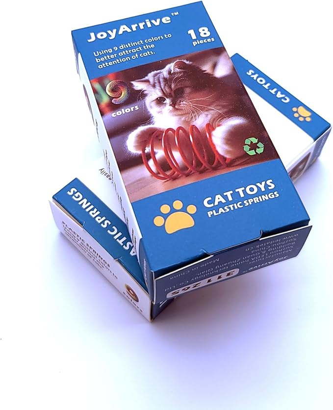 9 Colors Cat Spring Toy, Colorful Springs Self-Play Cat Toys for Indoor Cats,Interactive Cat Toy, Cat Kittens Spiral Coil Springs for Swatting,Biting,Hunting,Pouncing 18PCS