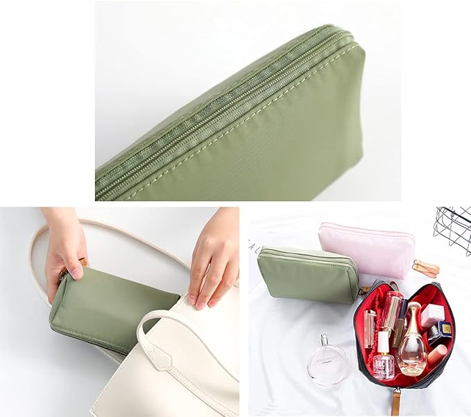 Small Makeup Bag for Purse, Makeup Pouch Small Cosmetic Bag Mini Portable Handbag for Women and Girls (Black)
