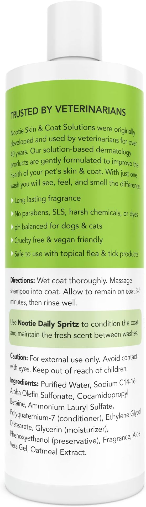 Nootie - Oatmeal Pet Shampoo for Sensitive Skin - Revitalizes Dry Skin & Coat - Natural Ingredients - Gentle Shampoo - Cleans & Conditions