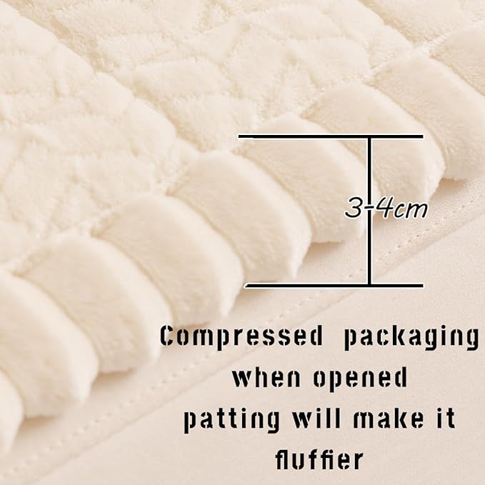 Mitid Sofa Cover Fuzzy Couch Cover for Pet, Couch Covers for Dogs Washable Non-Slip Sofa Slipcover Cushion Protector Pets Friendly Mat Bed White