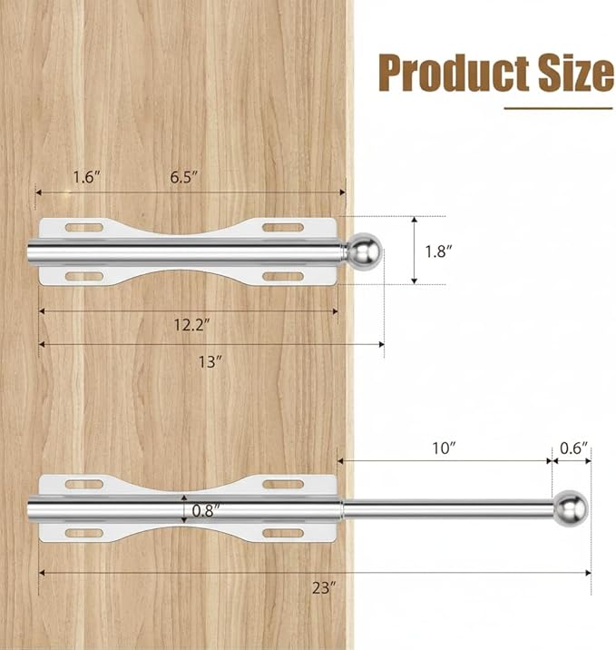 12" Valet Rod For Closet Pull Out Slide Out Adjustable Heavy Duty Valet Rod For Closet, Laundry Room, Bedroom, Bathroom(Chrome)