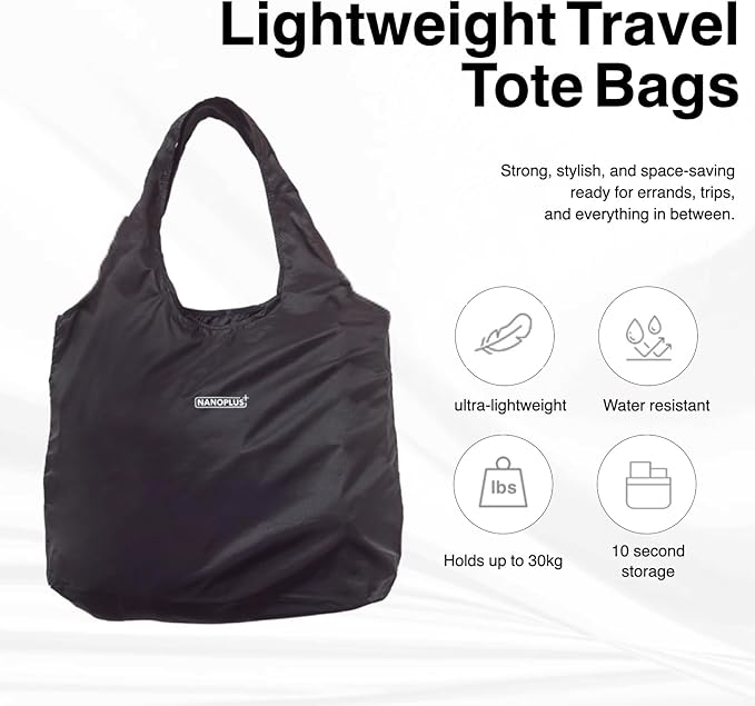 Compact Reusable Grocery Tote Bag – Lightweight, Foldable & Packable Shopping Bag for Travel