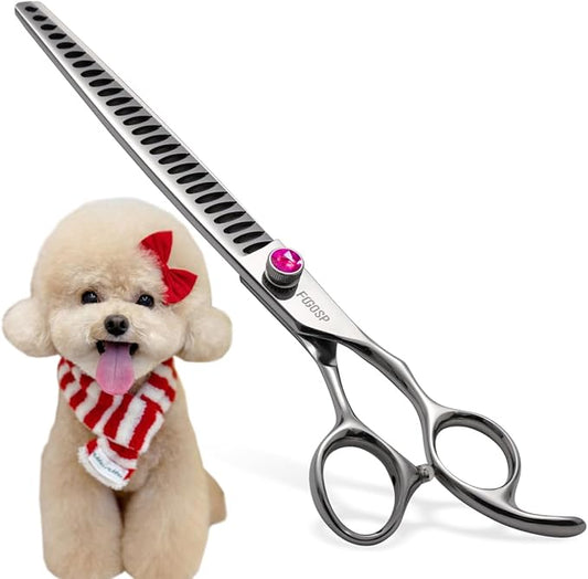 Chunkers Dog Grooming Scissors 8 in Professional Thinning Shears for Dogs Pet Grooming Scissors Chunkers Shears Dog Grooming Japan 440C 70% Thinning Rate 24 Teeth(8'',Chunkers)