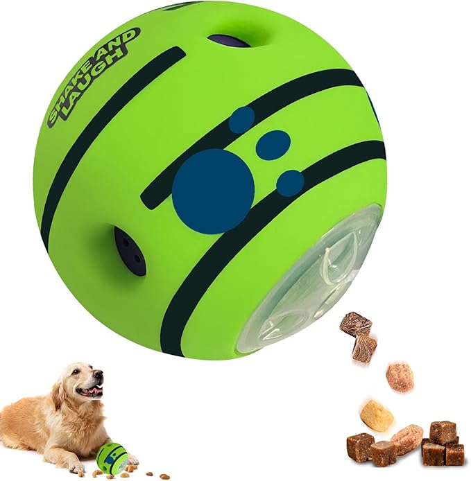 SHAKE AND LAUGH Interactive Puzzle Dog Treat Ball, Treat Dispensing Enrichment Dog Toys Ball, XL, 5.51 in (14 cm)