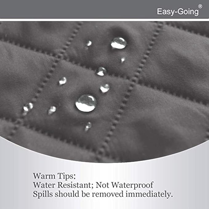Easy-Going Reversible Couch Cover for 3 Cushion Couch Sofa Cover for Dogs Water Resistant Furniture Protector Cover with Foam Sticks Elastic Straps for Pet Cat (Sofa, Gray/Gray)