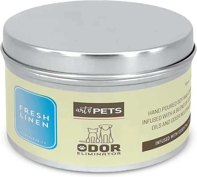 Art & Pets Pet Odor Candles Odor Eliminator Dogs and Cats Long-Lasting 72-Hour, Burn Natural Soy Wax with Refreshing Scent, Scented Candle to Remove Pet Smells (Lemon Grass)