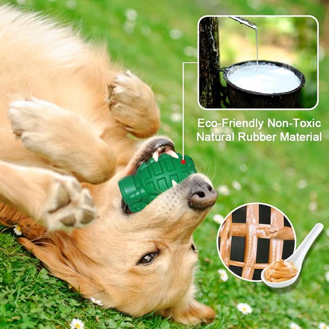 Hswaye Dog Chew Toys for Aggressive Chewers,Food Grade Non-Toxic Dental Pet Toy,Tough Durable Indestructible Dog Toys for Small Medium Large Dogs.Green