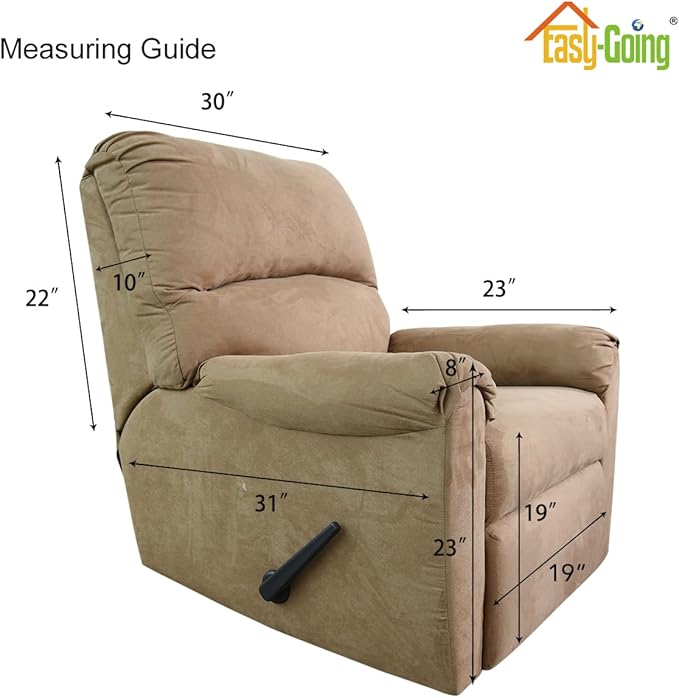 Easy-Going Recliner Sofa Slipcover Reversible Sofa Cover Water Resistant Couch Cover Furniture Protector with Elastic Straps for Pets Kids Children Dog Cat (Recliner, Black/Beige)