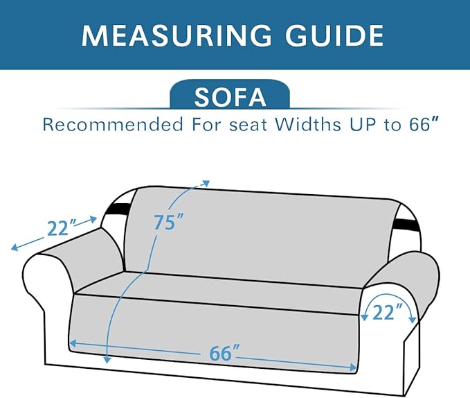 H.VERSAILTEX Reversible Sofa Cover for 3 Cushion Couch Water Resistant Couch Cover for Dogs Non Slip Furniture Protector Cover with Elastic Strap for Pet Cat(Sofa, Grey/Beige)