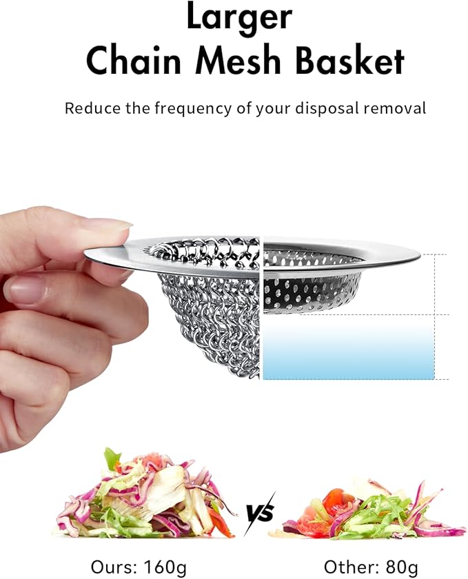 2Pack - Revolutionary Kitchen Sink Drain Strainer, Patented Reversible Kitchen Sink Strainer, 304 Stainless Steel Sink Strainer Basket, Anti-Clogging & Handmade, Fit US Standard 3-1/2'' Sink Hole