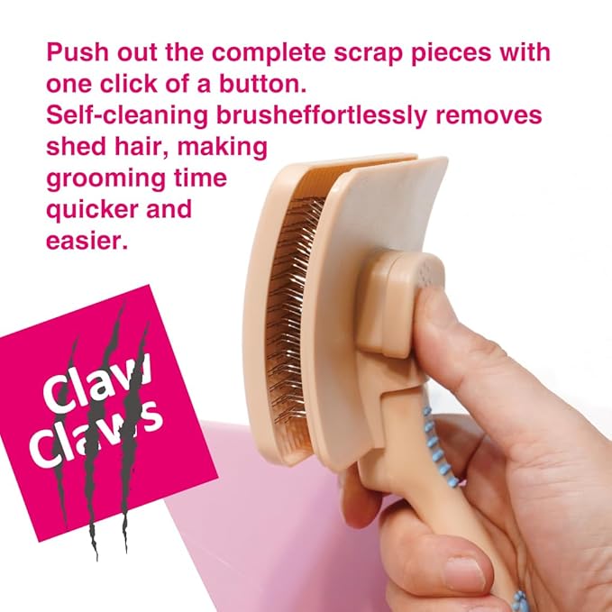 Claw Claws Pet Slicker Brush for Large Dogs, Plastic Handle, Gently Remove Tangled and Mats Hair, Pet Grooming Brush Tool, Sheepskin Wool Carders (5" Pad Quick Cleaning)