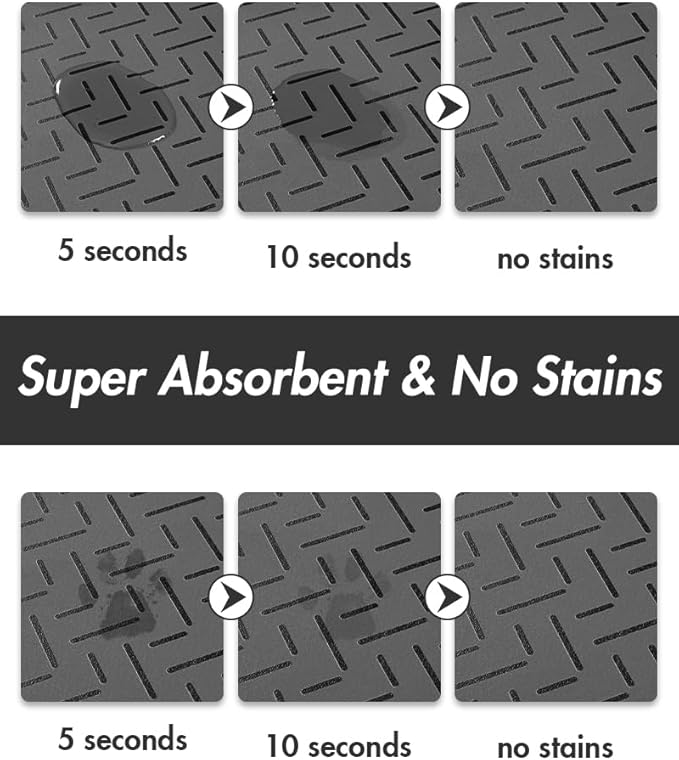 MontVoo-Absorbent Pet Feeding Mat-No Stains Quick Dry Dog Mat for Food and Water Bowl-Rubber Backing Dispenser Mat Accessories Supplies-Dog Bowl Messy Drinkers,(Dark Grey,16"x24")