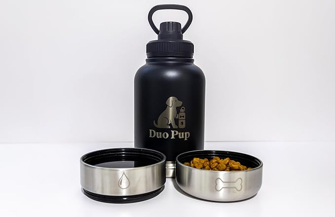 Portable Dog Water Bottle - 32 oz - Insulated with Detachable Bowls - Leak-Proof Pet Travel Bottle for Dogs (Light Green)