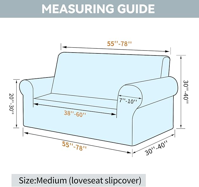 LURKA Stretch Loveseat Sofa Slipcovers 1 Piece Couch Covers for Sofa Furniture Protector Full Sofa Covers with Elastic Bottom for Kids and Dog (Medium, Pink)