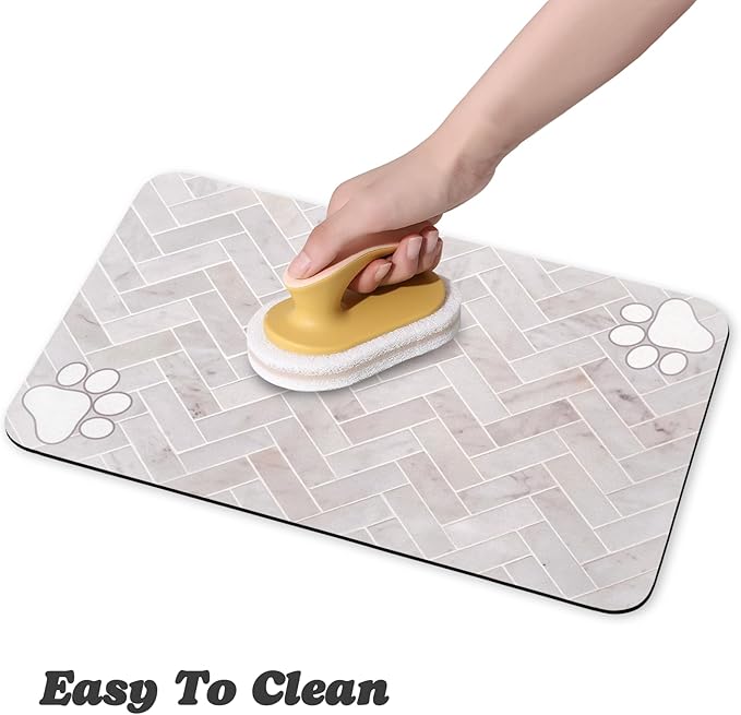 Dog Food Mats,Cat Absorbent Water Bowl Feeding Mats Pet Placemats for Food and Water Wood 24 * 32 inch