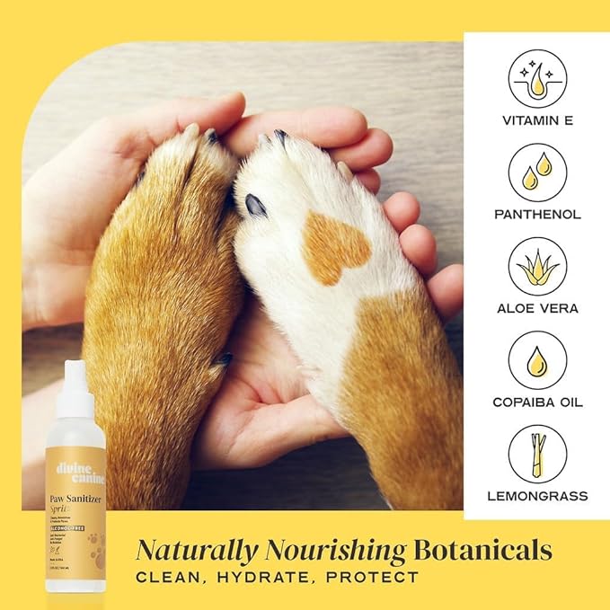 Dog Paw Cleaner - Alcohol Free Paw Cleansing Spray - Made with Coconut, Aloe, Copaiba Oil, and Lemongrass Oil to Nourish and Clean Paws - Made in The USA (Original 2 Oz)