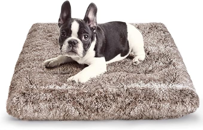 ULIGOTA Dog Bed Crate Pad Plush Soft Dog Crate Bed for Small Medium Large Dogs and Cats Washable Anti-Slip Kennel Crate Mats for Sleeping and Anti AnxietyS