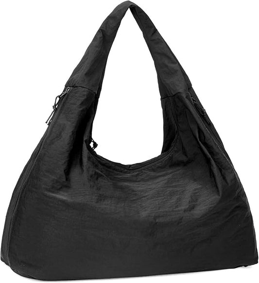 YDF Tote Bag for Women, Lightweight Foldable Nylon Slouchy Tote, Large Capacity Womens Hobo Bag for Travel, Gym, Daily Use