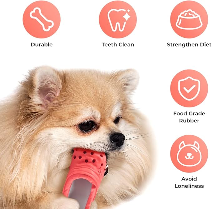 Dog Chew Toy,Durable Rubber Slipper Toy for Puppy,Dog Tough Toys for Pet Training and Cleaning Teeth,Interactive Puppy Toys Aggressive Chewers Small Meduium Breed
