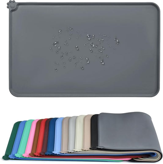 AUDWUD Silicone Waterproof Pet Feeding Mats,Anti Slip Bowl Pad,Dog Mat for Food and Water