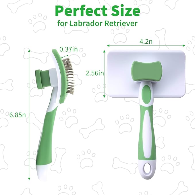 Self Cleaning Slicker Brush - Dog Brush for Labrador Retriever, Deshedding Grooming Tool for Dogs, Deshedding and Hair Eliminate for Long and Short Haired Dogs, for Clear Away Tangles, Knots and Mats