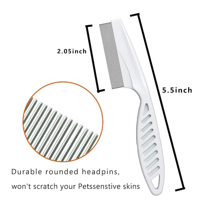 Sorxine Pet Comb for Dogs & Cats,Small Dog & Cat Grooming Comb 2 Combs,Pet Stainless Steel Teeth Cats Comb for Removing Matted Fur, Knots & Tangles,Shedding Comb,Blue