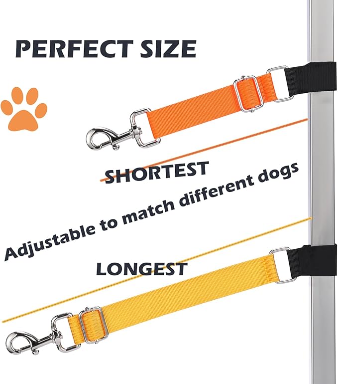 Pet Dog Grooming Table Arm Accessories Dog Grooming Loops for Table Arm Extender Adjustable Extension Loop Bathing Restraint Leash for Small & Medium Dogs (Yellow & Orange)