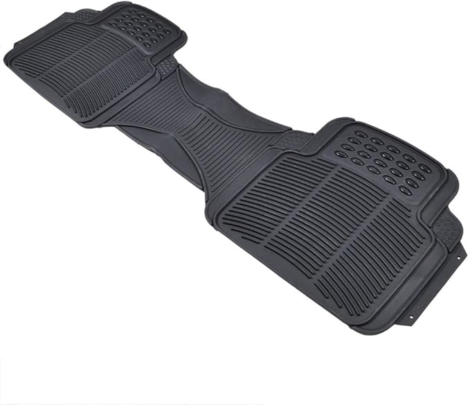 BDK Heavy Duty Rugged Ridged Complementary Rubber Rear Floor Mats Liners, All Weather Protection, Designed for Trucks Cars Sedan SUV