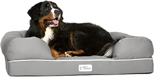 PetFusion Ultimate Dog Bed, Orthopedic Memory Foam, Multiple Sizes and Colors, Medium Firmness Pillow, Waterproof Liner, YKK Zippers, Breathable 35% Cotton Cover