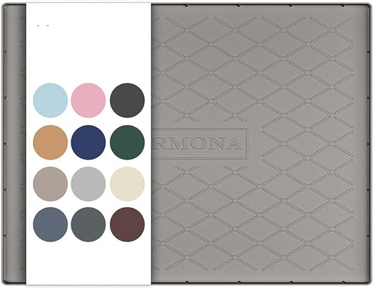 URMONA 28" x 19" Waterproof Silicone Mat in Multiple Sizes & Colors, Under Sink Mat for Kitchen & Bathroom, Pet Food Pad for Dogs & Cats, Kitchen Cabinet Liner, Multi-Purpose for Storage(Beige)