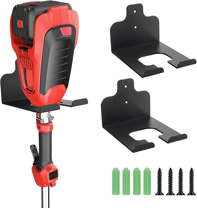 Weedeater Hanger, Garden Power Tool Hanger Weed Whackers Holder Wall Mounted for Grass Trimmer, Hedge Trimmer, Garage Trimmer, Garden Tools, 2 Pack