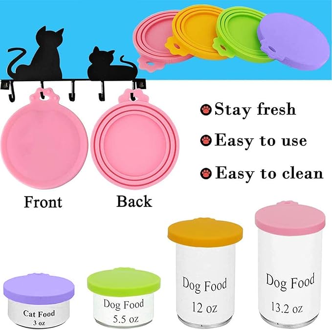Dog Food Can Covers Silicone Food Can Lids for Cat Dog Pet Food Cans | Universal Size | BPA Free | (Mix Color3)…