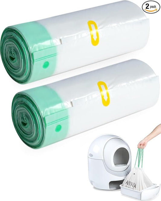 ANWA 40 Count Cat Litter Box Liners for Automatic Cat Litter Box and Litter Box Robot 4/5, Heavy-Duty, Extra Thick
