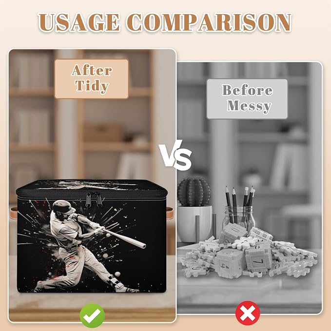 Cubes Storage Baskets, Football Empty Gift Basket Foldable Storage Box Bin,Waterproof Open Shelf Basket Organizer for Clothes Toy Bedroom Nursery Home Decorative