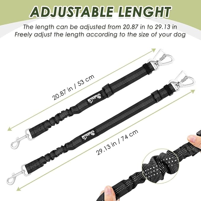 Lukovee Dog Seat Belt for Car, Adjustable Dog Car Harness for Large Medium Small Dogs, Soft Padded & Breathable Mesh Dog Seatbelt with Car Vehicle Connector Strap (Black Double Clip,Large)