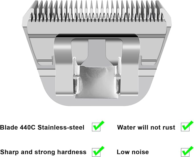 DODAER 4FW Detachable Dog Grooming Wide Blades,Compatible with Andis,Oster A5,Wahl KM10 Series Clippers,Cut Length 3/8”(9.5mm)
