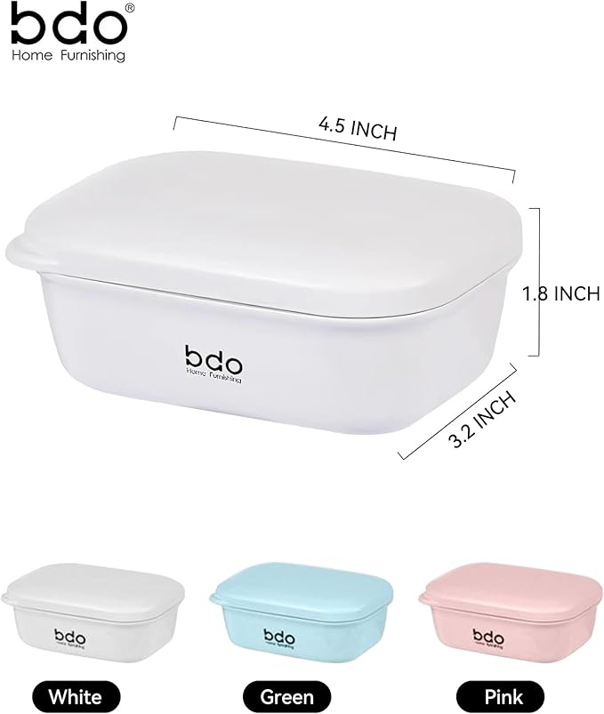 Travel Essentials Soap Holder with Lid,Leakproof Soap Dish with Drainage Layer, Portable Travel Soap Bar Case for Camping, Gym, Bathroom,Kitchen,Dormitory,Hotel(Green)