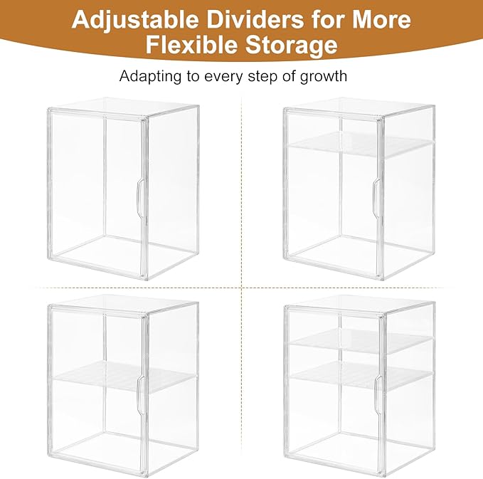 ERTIUANIO Baby Bottle Organizer – 3 Tier Bottle Storage Organizer Baby for Nipples, Pump Parts, Food Jars – Clear Acrylic Bottle Station Organizer for Countertop and Kitchen, Gifts for New Mom