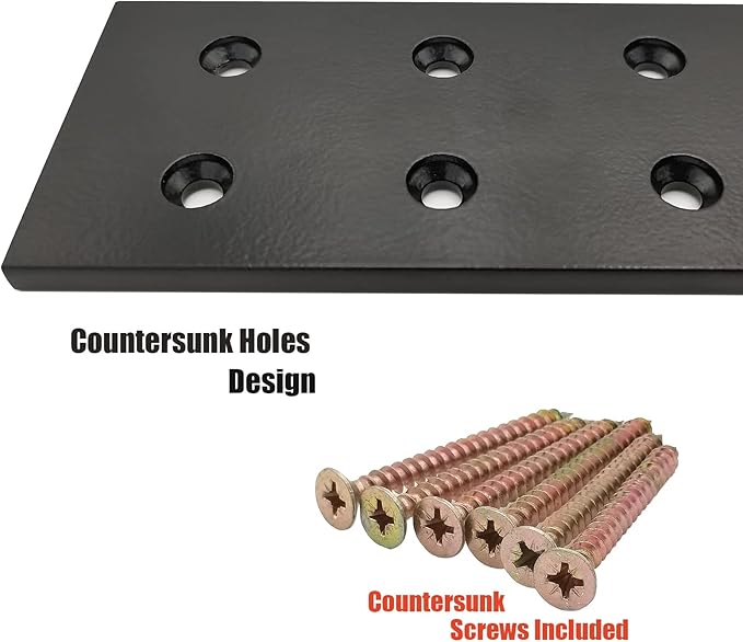 3-Pack Countertop Support Brackets, Top Mount, Solid Heavy Duty Knee Wall Hidden Granite Countertop Support, Floating Shelf Brackets, Black, Steel, Wall Mount, Set of 3, 15 Inch