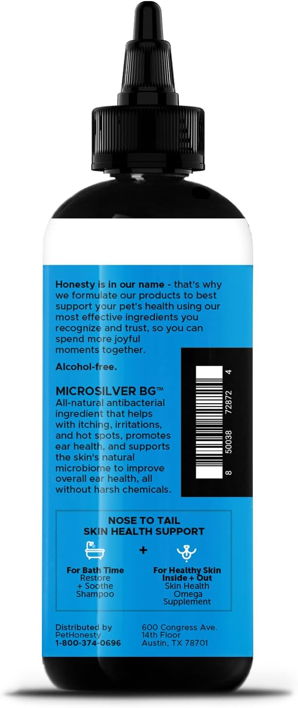 Restore + Soothe Ear Cleaner for Dogs & Cats – Gentle Dog Ear Cleaning Solution with Aloe Vera – Soothes Itching Ears, Irritation, + Aches, Supports Ear Health – Vet Recommended Pet Ear Cleaner – 4oz
