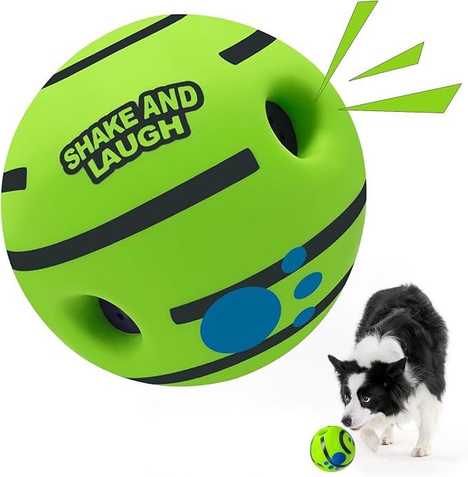 SHAKE AND LAUGH Dog Toys Ball, Interactive Dog Ball, Shaking with Gibbering Sound, for Training & Herding, L, 3.94 in (10 cm)