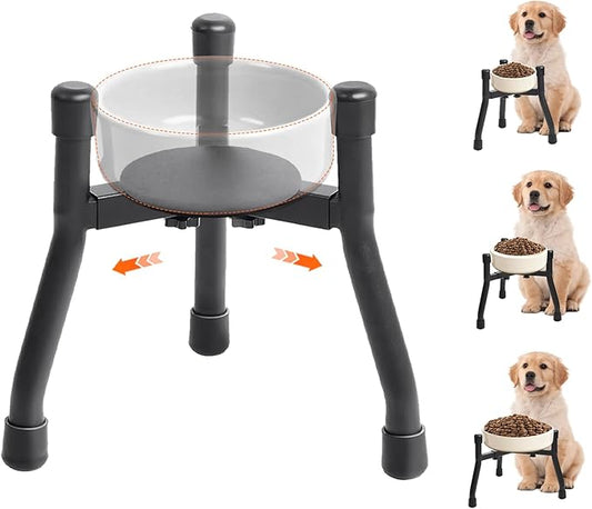 Elevated Dog Bowls, Adjustable Metal Raised Dog Bowl Stand for Small&Medium Dogs, Adjustable Wide 6.3"-10.2"(Bowl Not Included)
