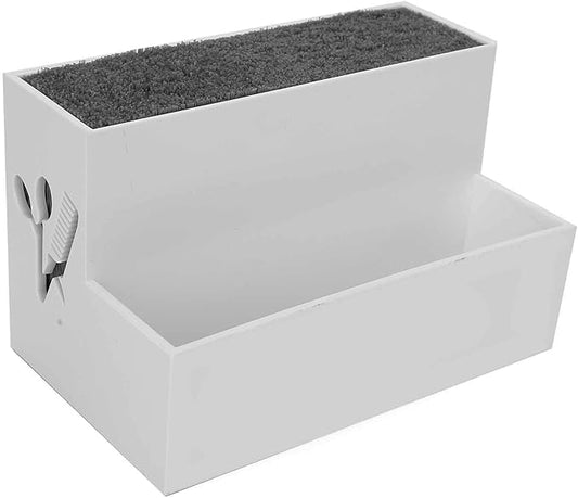 Professional Salon Shear Holder Rack, Salon Hairdressing Combs Clips Box Scissors Storage Box Organizer Case Barber Accessories, for Hair Stylist Office Home(White)